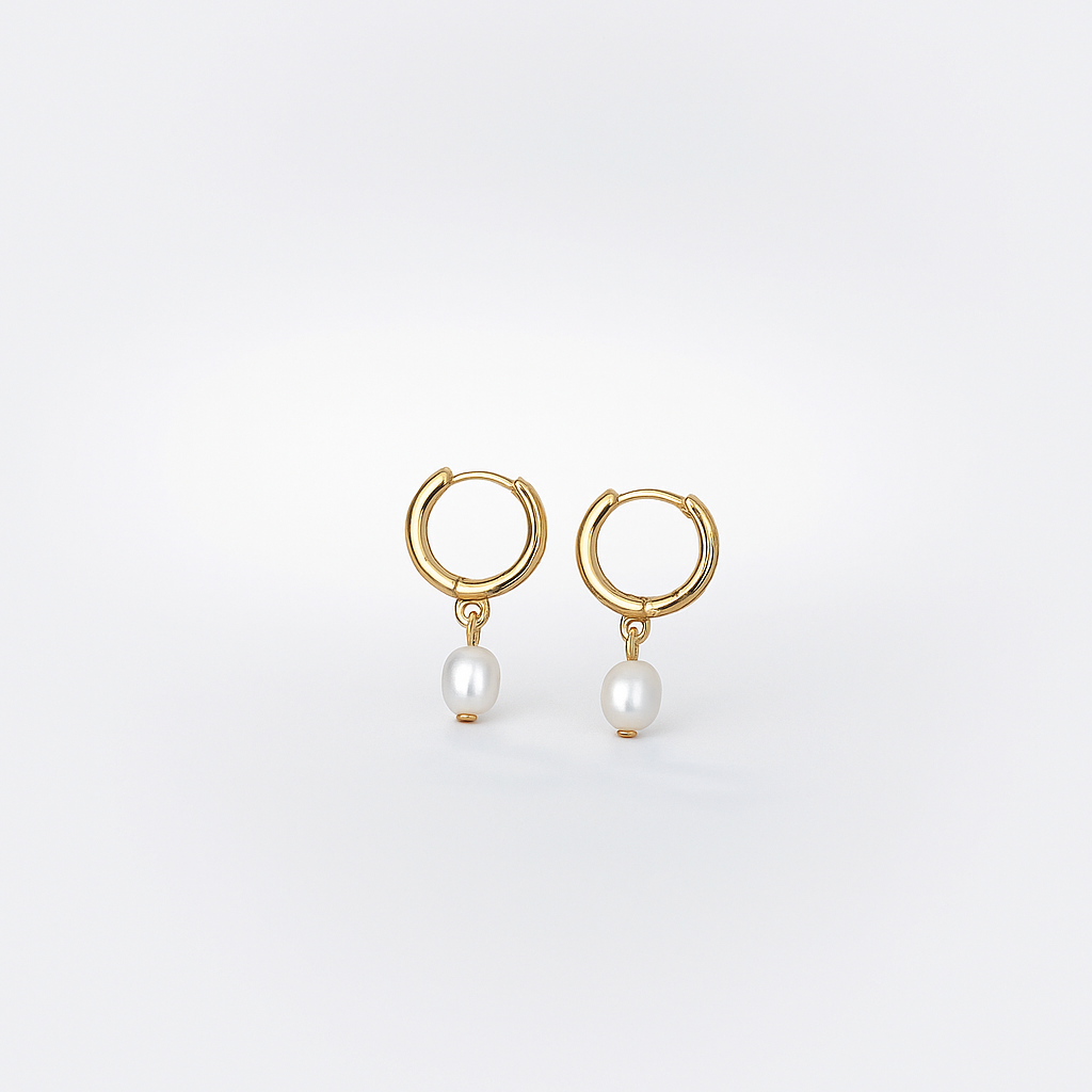 Lustrous Pearl Mini Hoops