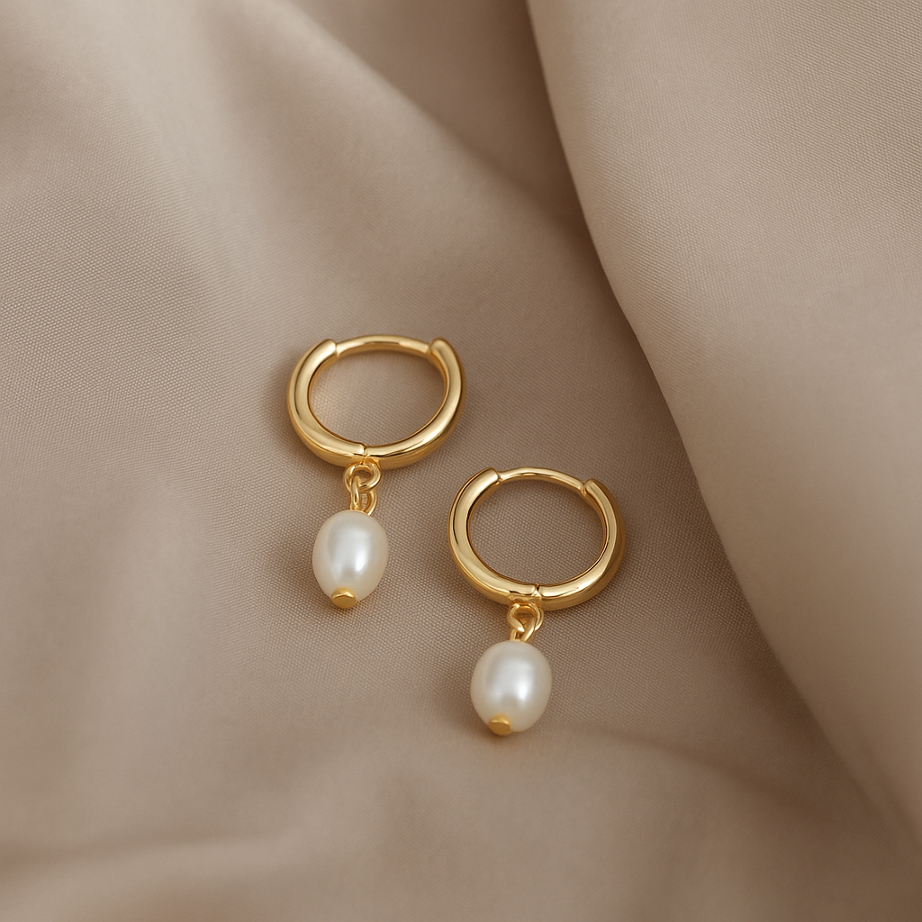 Lustrous Pearl Mini Hoops