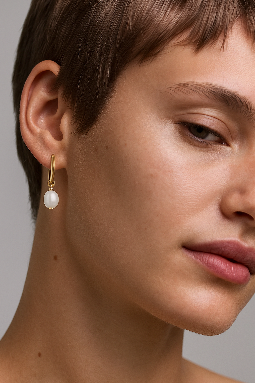 Lustrous Pearl Mini Hoops