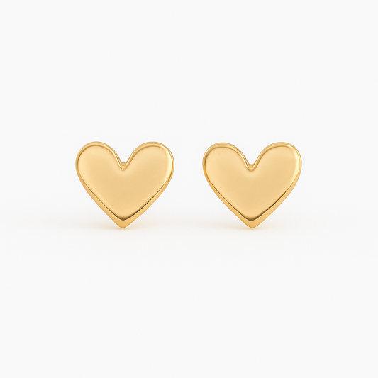 Petite Heart Charm Studs
