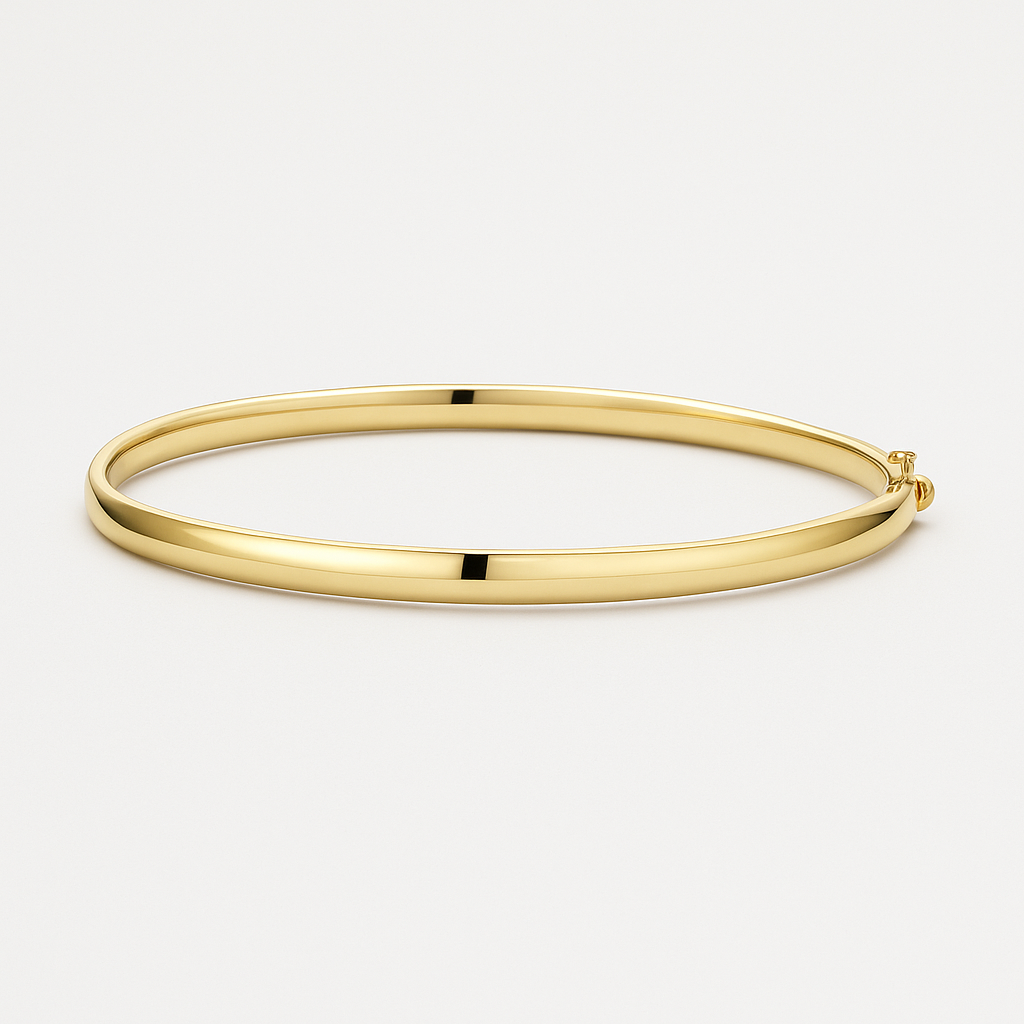 Yellow Gold Oval Bangle