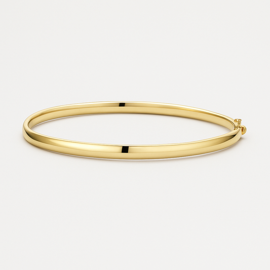 Yellow Gold Oval Bangle