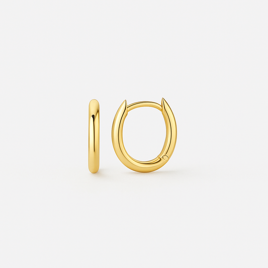 Yellow Gold Oval Earrings