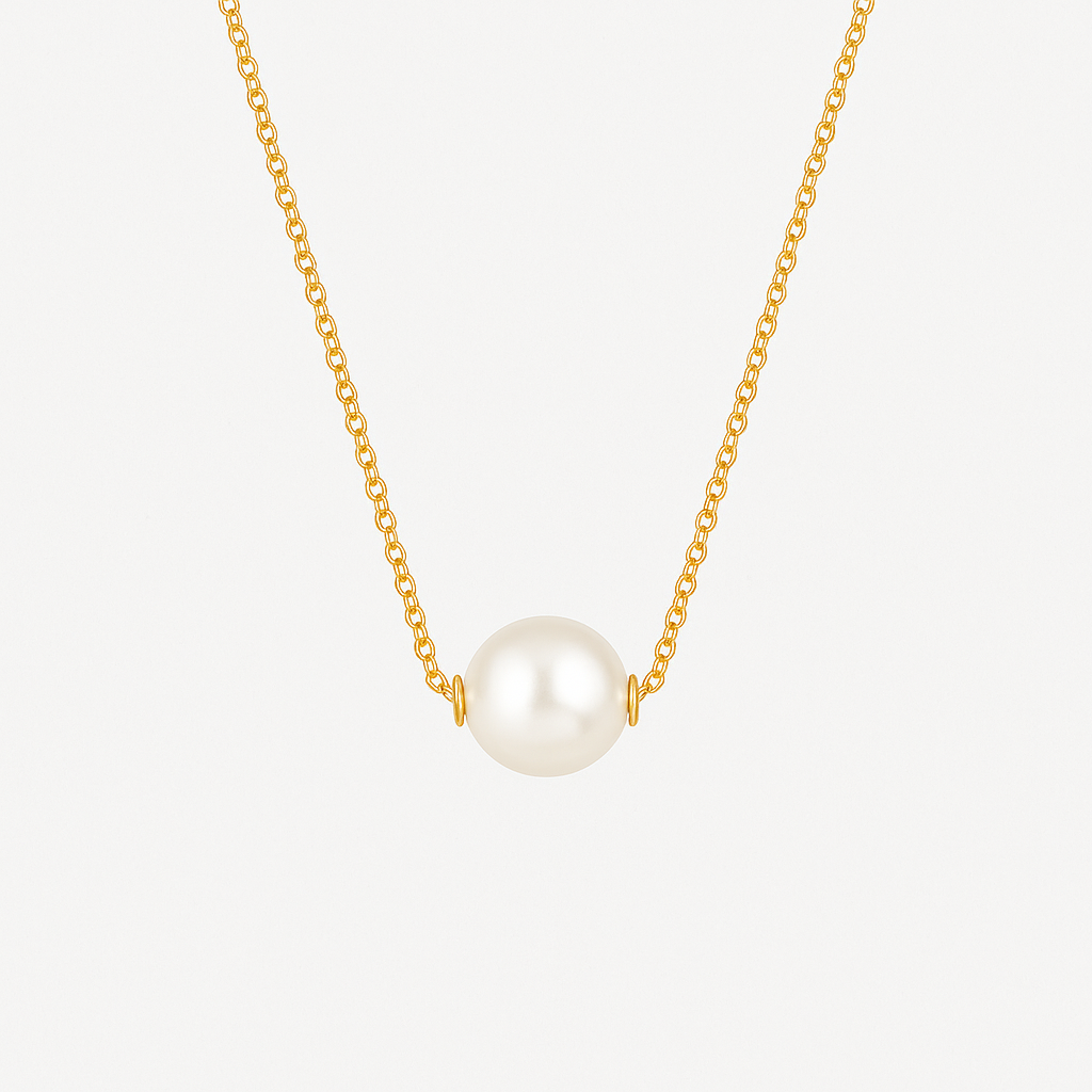 Yellow Pearl Pendant Necklace
