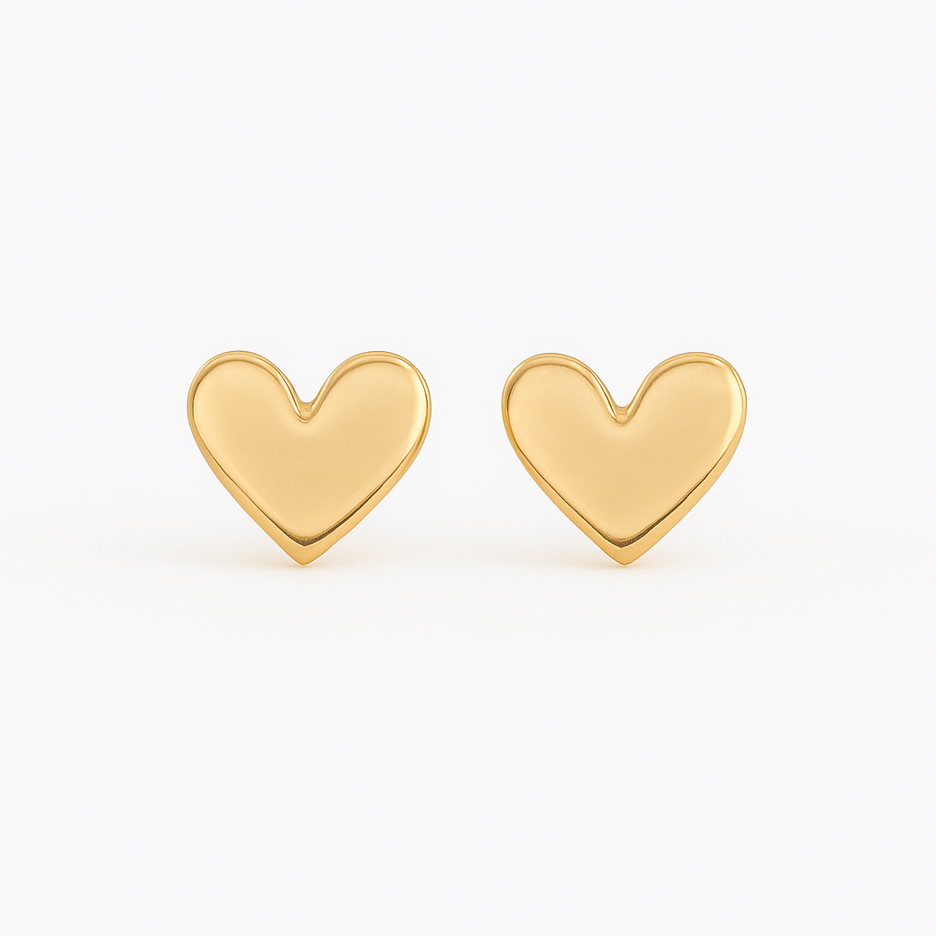 Petite Heart Charm Studs