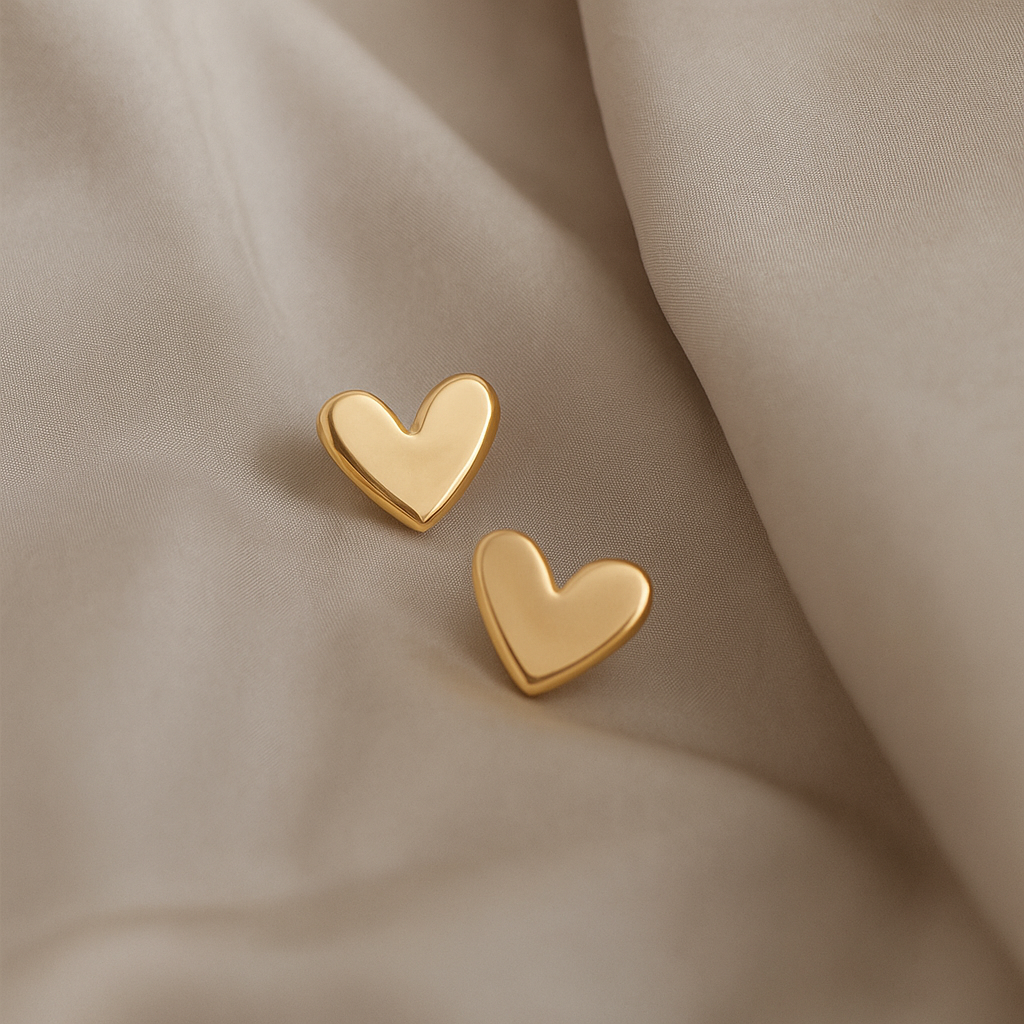Petite Heart Charm Studs